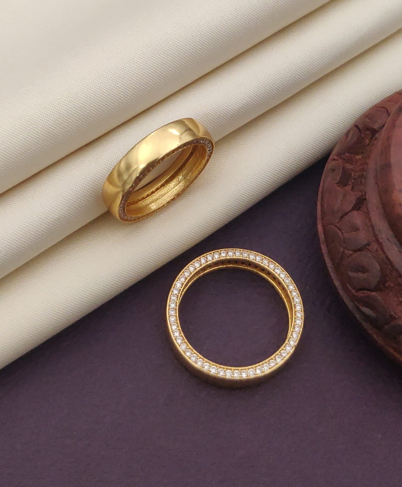 Expensive Diamond Design Men's Finger Ring with Gold Plated Brass(JR_0011) - Kadee Jewels