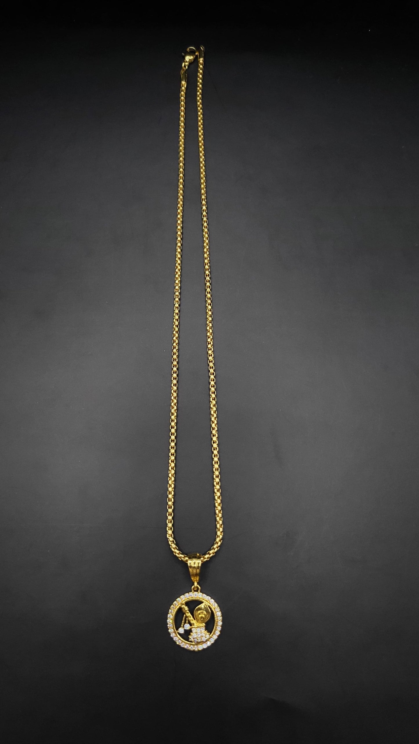 Kadee Jewel Murlidhar Magic Pendant design Gold Plated with diamond Men Pendant With Chain - Kadee Jewels