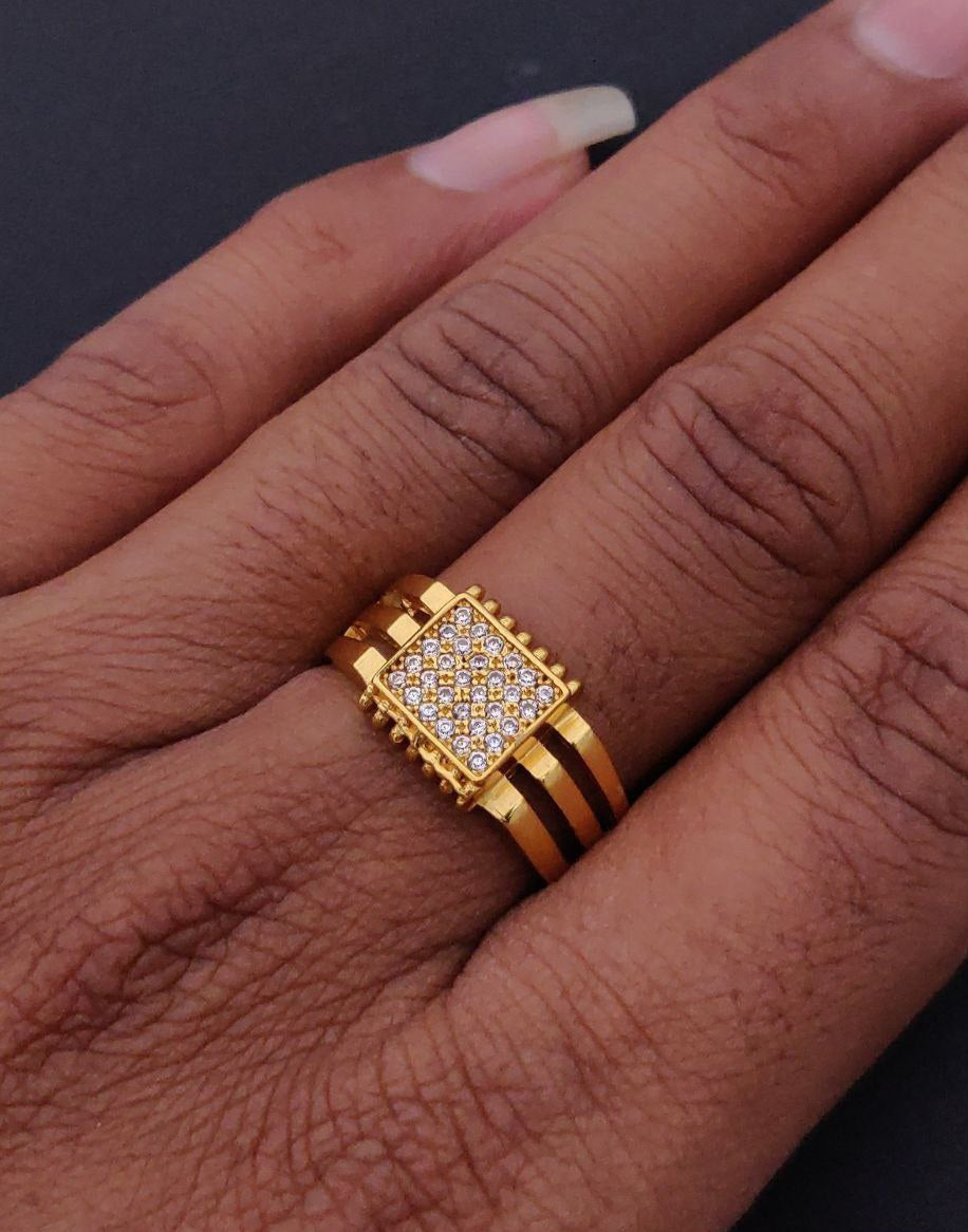 Kadee Jewel King’s Legacy Men's Finger Ring with Gold Plated Brass