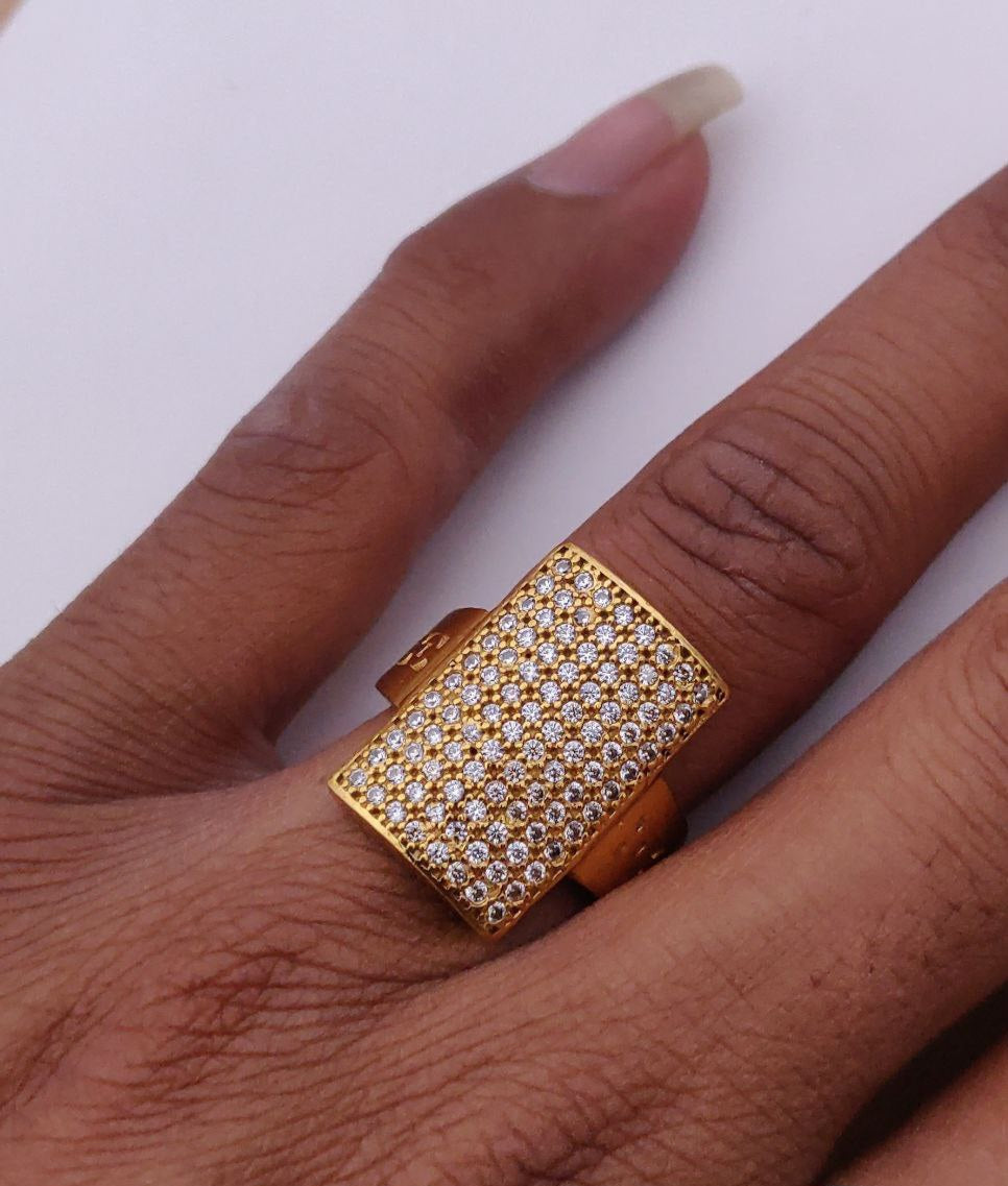 Kadee Jewel Elite Shine Men's Finger Ring with Gold Plated Brass