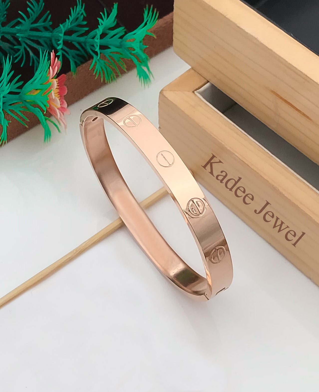 Latest Style Design Men's Rose Gold Kada Bracelet - Kadee Jewels