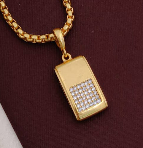 Kadee Jewel Stylish design Gold Plated with American diamond Men Pendant With Chain - Kadee Jewels