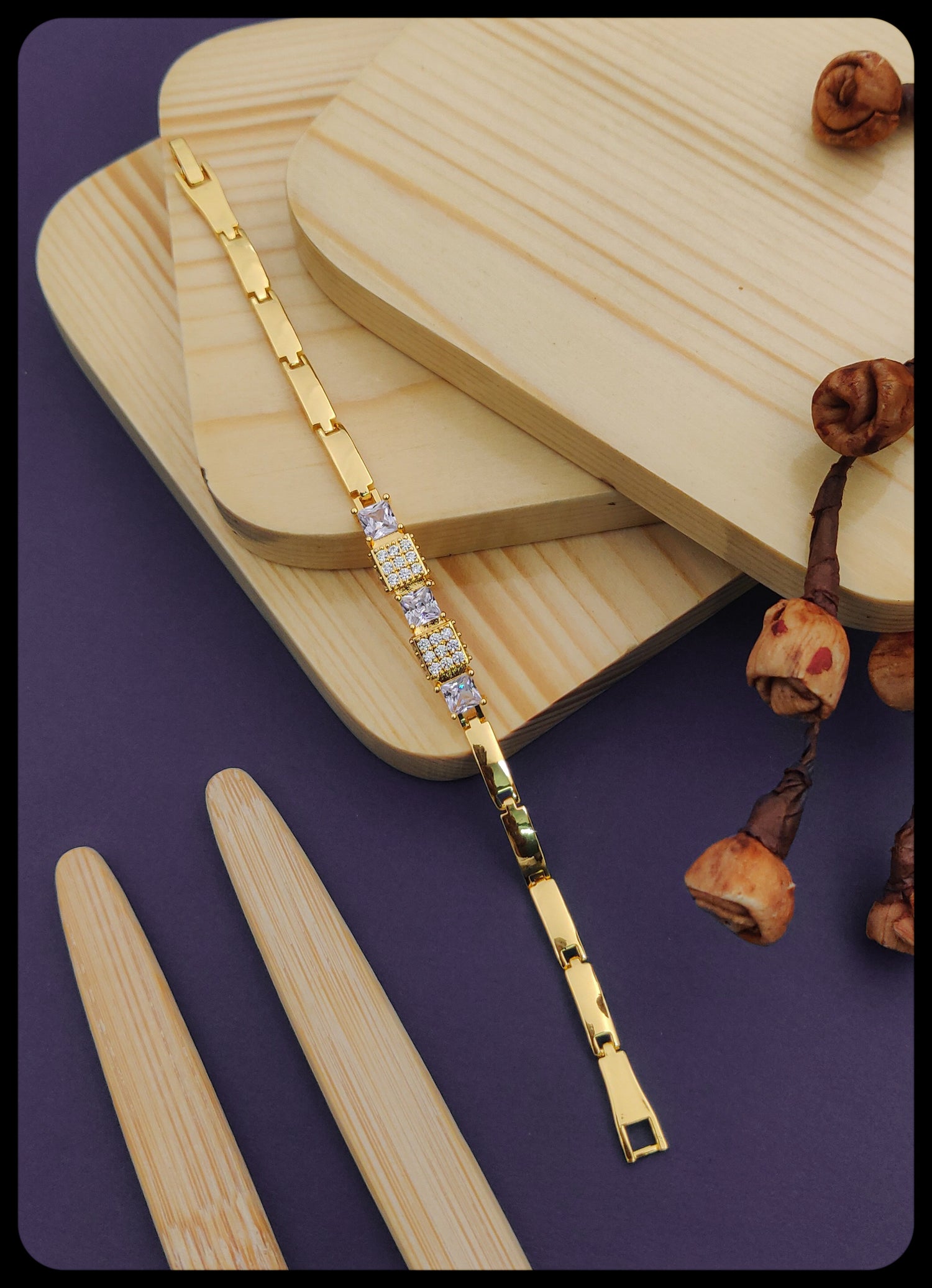 Amazing Design Men's Bracelets with Gold Plated Brass - Kadee Jewels