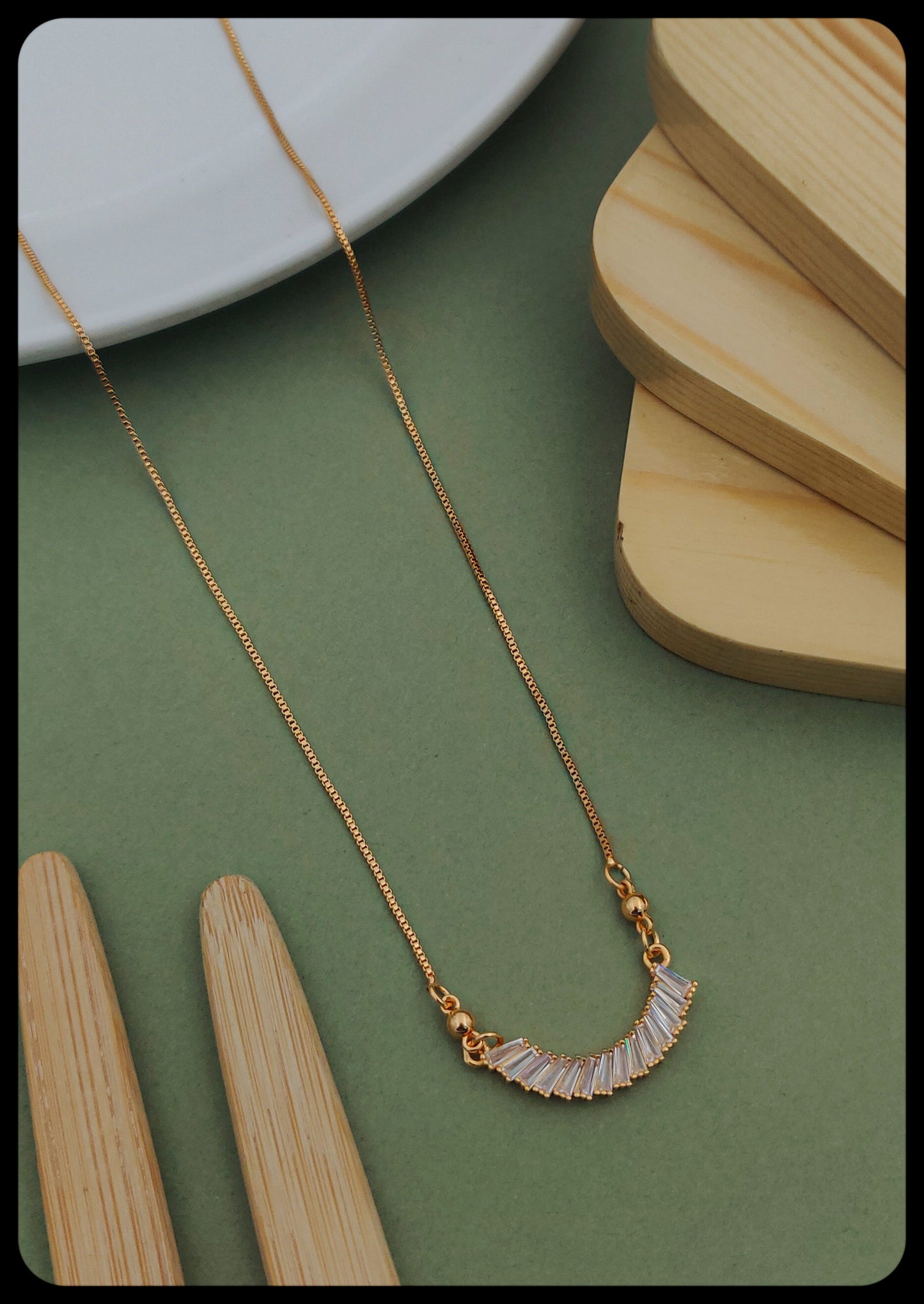 Classy Choker Gold-Plated American Diamond Mangal sutra - Kadee Jewels