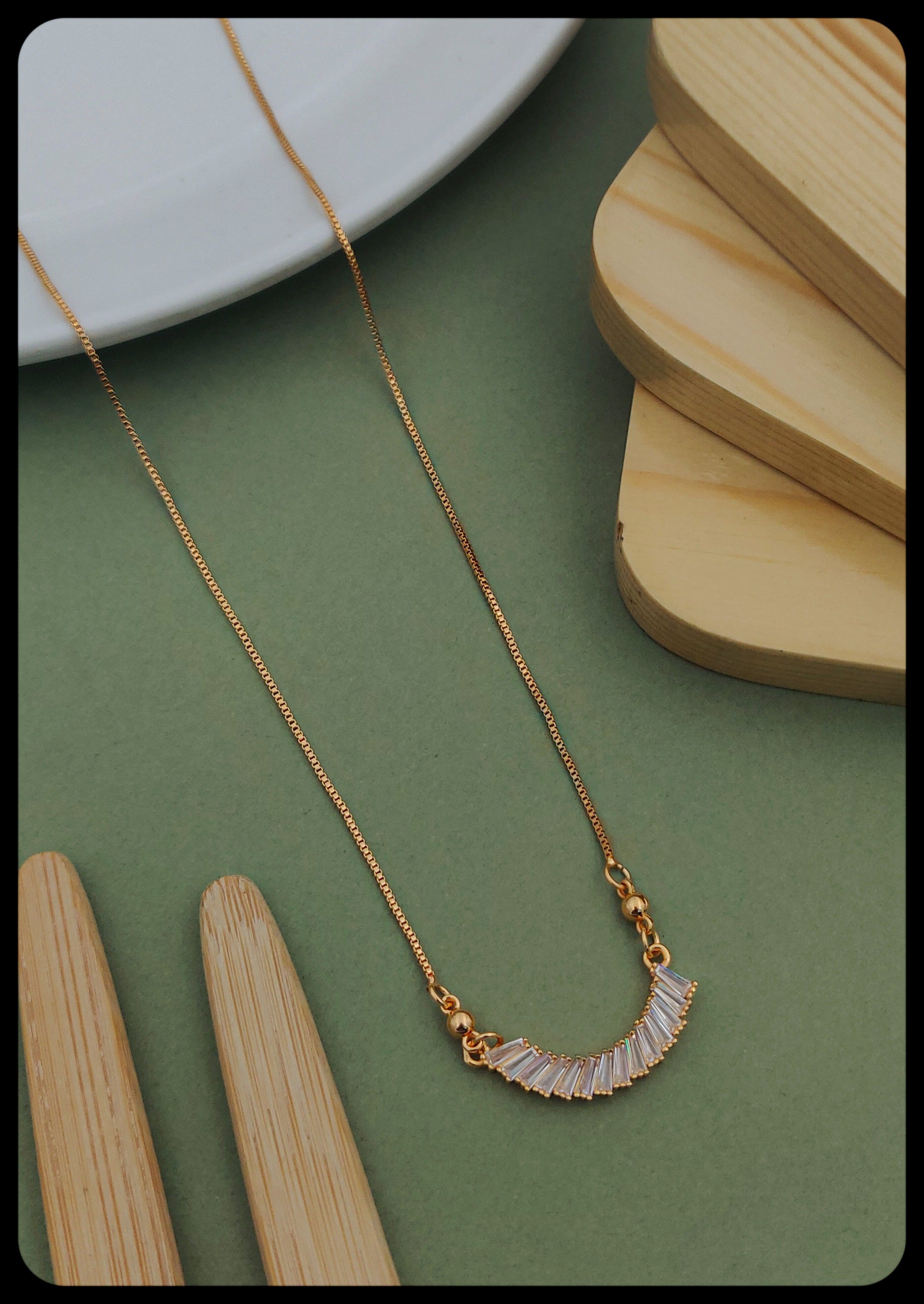 Classy Choker Gold-Plated American Diamond Mangal sutra - Kadee Jewels