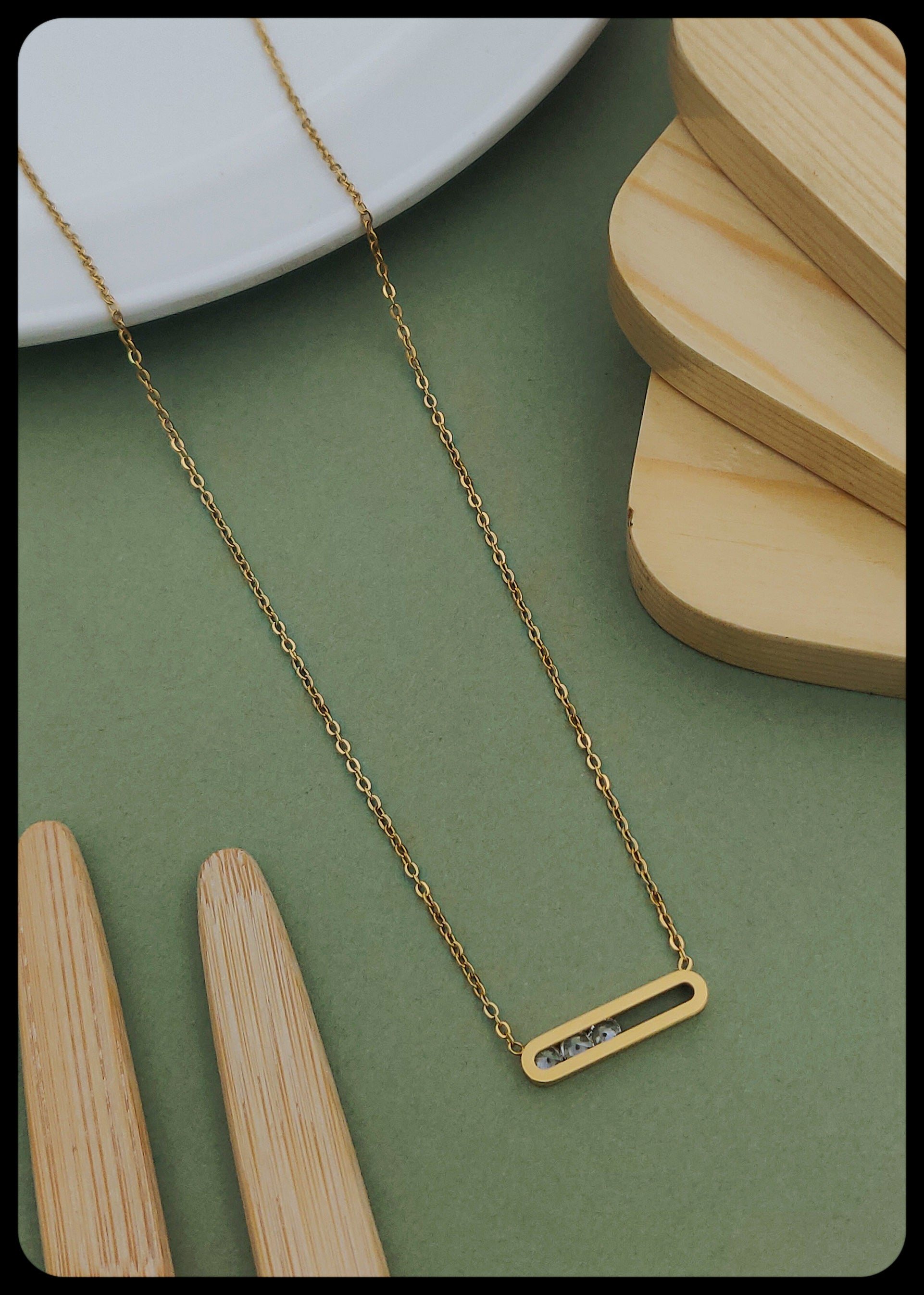 Classy Choker Gold-Plated American Diamond Mangal sutra - Kadee Jewels