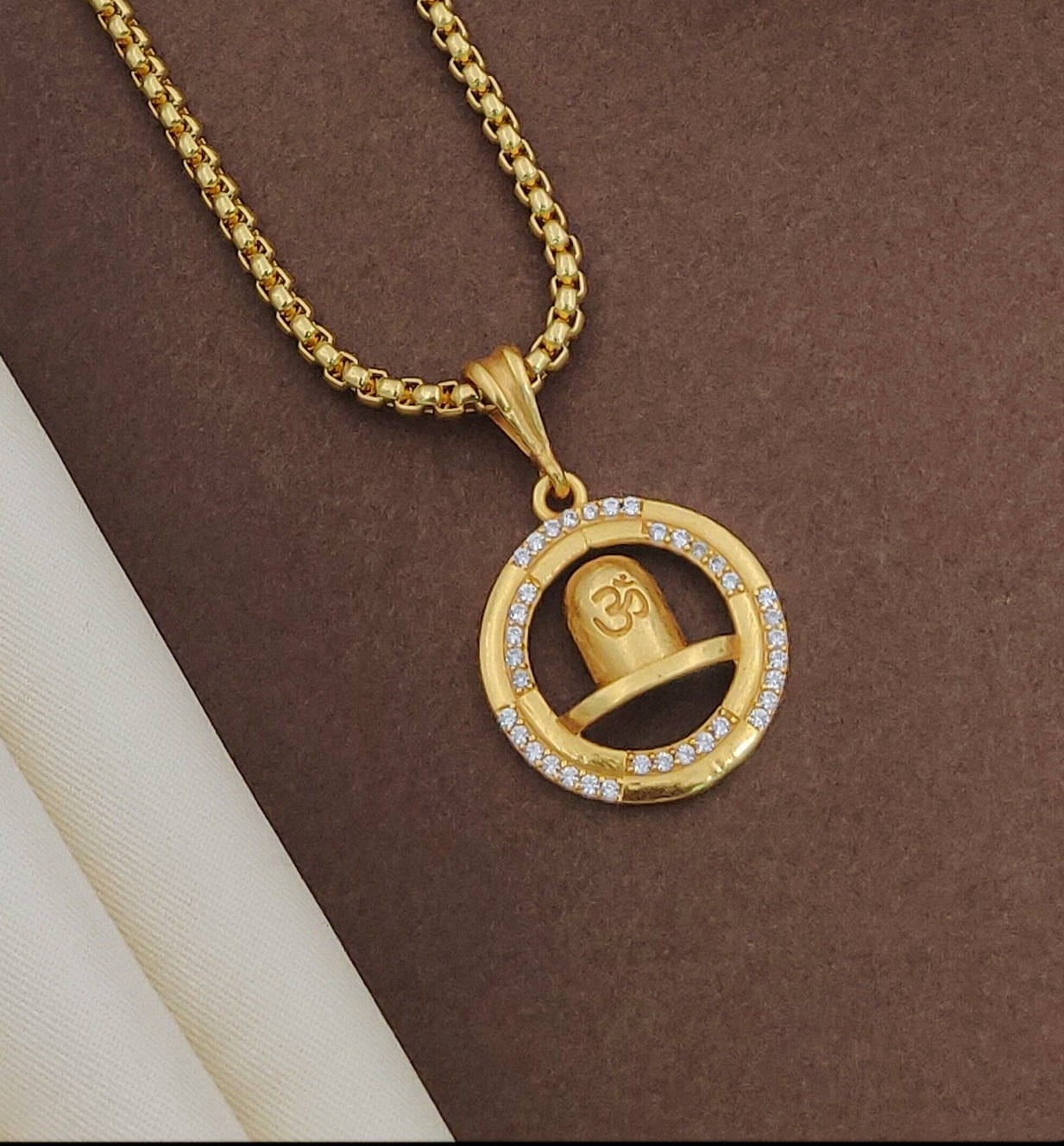 Kadee Jewel Mahadev Om Shiv Ling Gold Unisex Pendant - Kadee Jewels