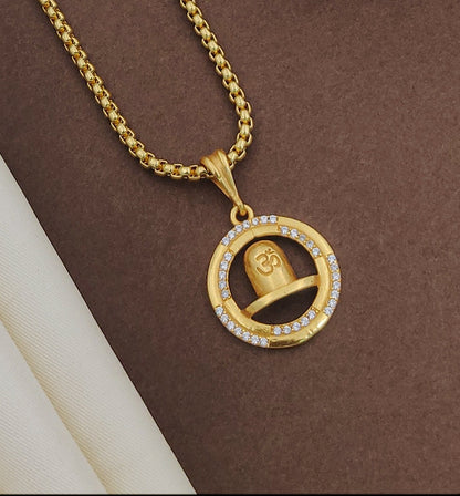 Kadee Jewel Mahadev Om Shiv Ling Gold Unisex Pendant - Kadee Jewels