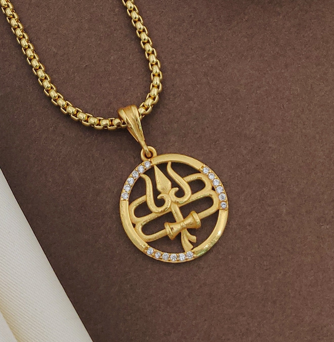Kadee Jewel Mahadev Trishul Gold Unisex Pendant - Kadee Jewels