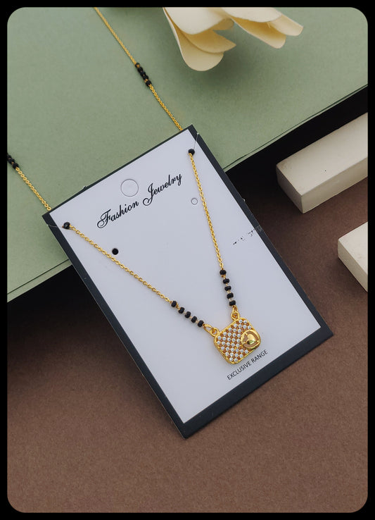 Wedding special Bridal Gold-Plated American Diamond Mangal sutra - Kadee Jewels