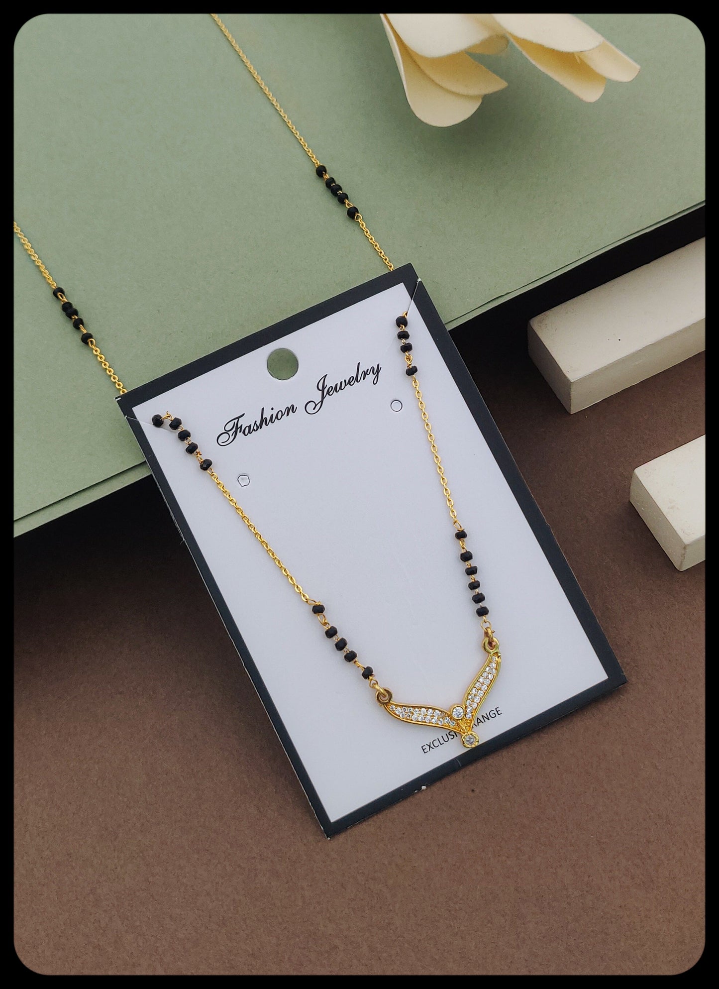 Majestic Gold-Plated American Diamond Mangal sutra - Kadee Jewels