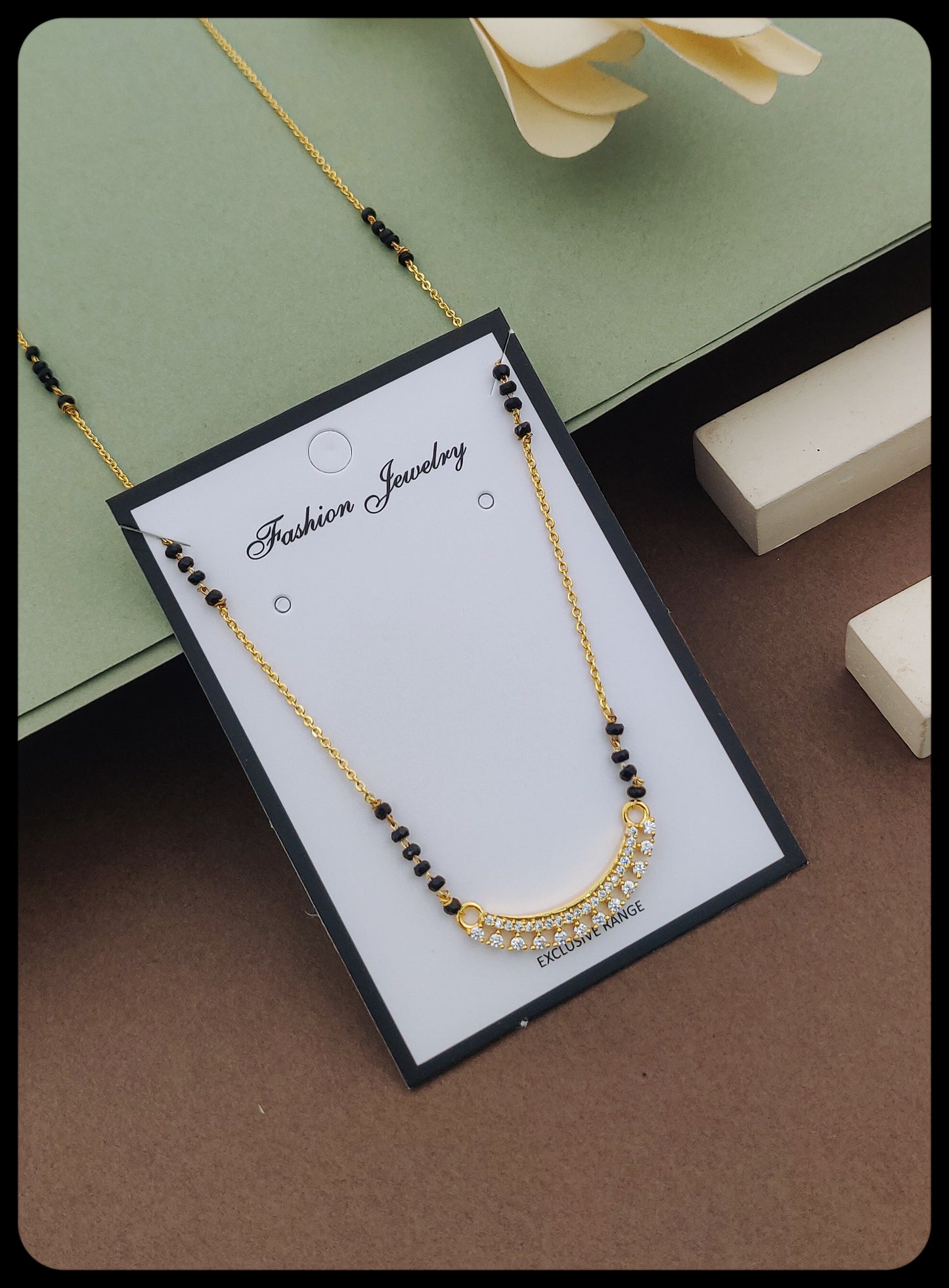 Majestic Gold-Plated American Diamond Mangal sutra - Kadee Jewels