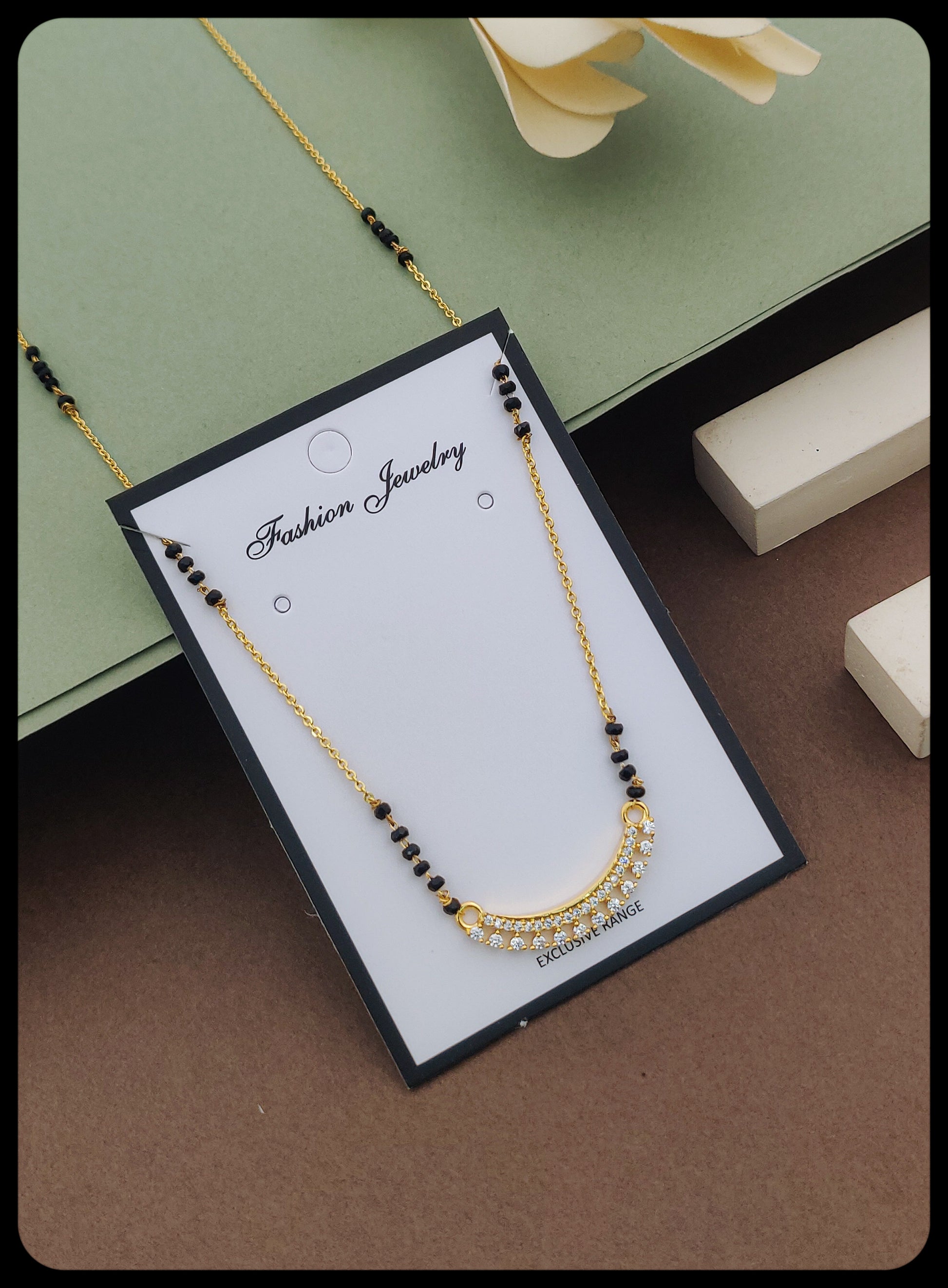 Majestic Gold-Plated American Diamond Mangal sutra - Kadee Jewels