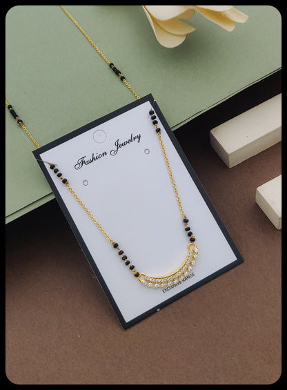Majestic Gold-Plated American Diamond Mangal sutra - Kadee Jewels