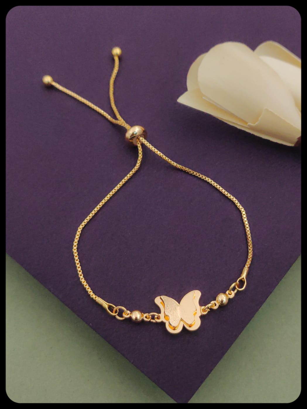 Butterfly Golden Women's Mangalsutra Bracelets with Gold Plated Brass - Kadee Jewels