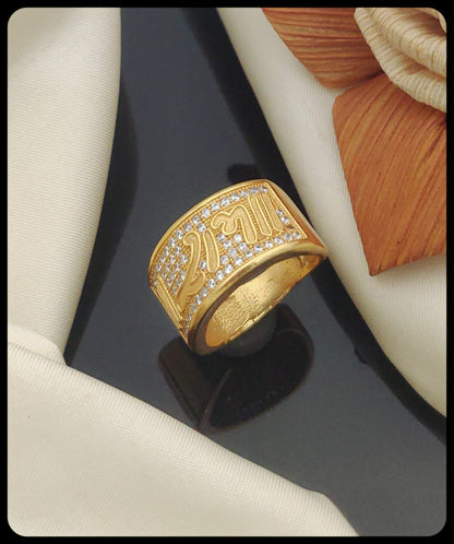 Ram Diamond Design Men's Finger Ring with Gold Plated Brass(JR_0011) - Kadee Jewels