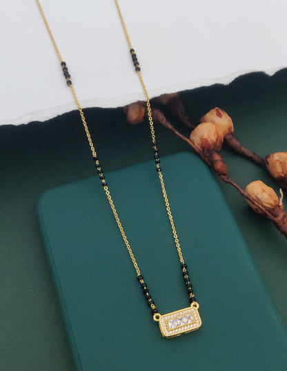 Golden Bridal Gold-Plated American Diamond Mangal sutra - Kadee Jewels