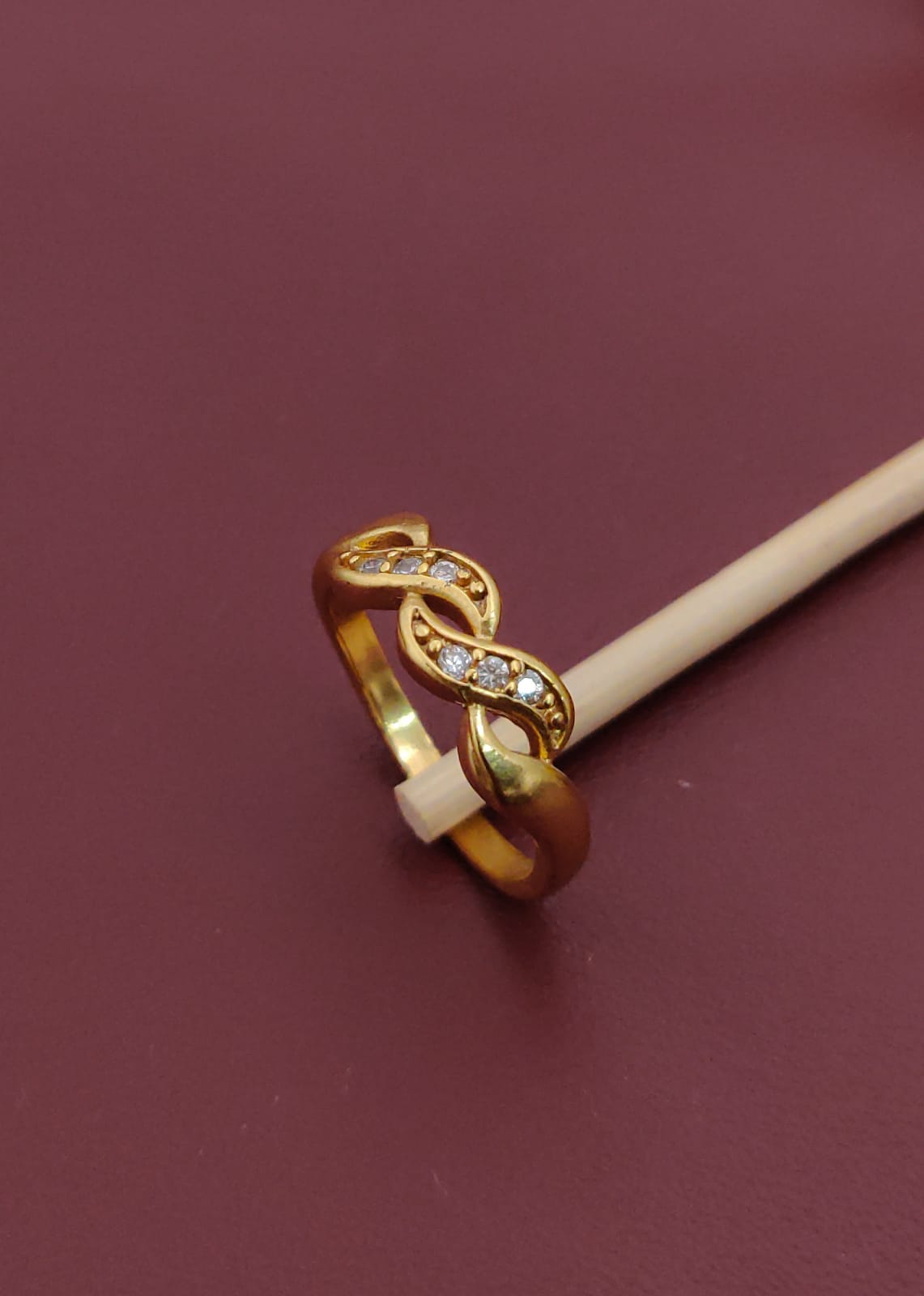 Stylishly Women's Finger Ring with Gold Plated Brass - Kadee Jewels