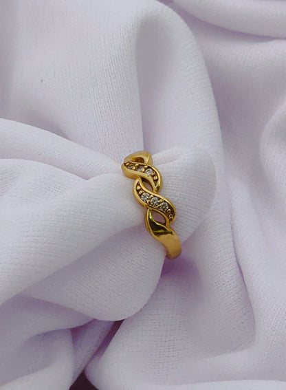 Stylishly Women's Finger Ring with Gold Plated Brass - Kadee Jewels