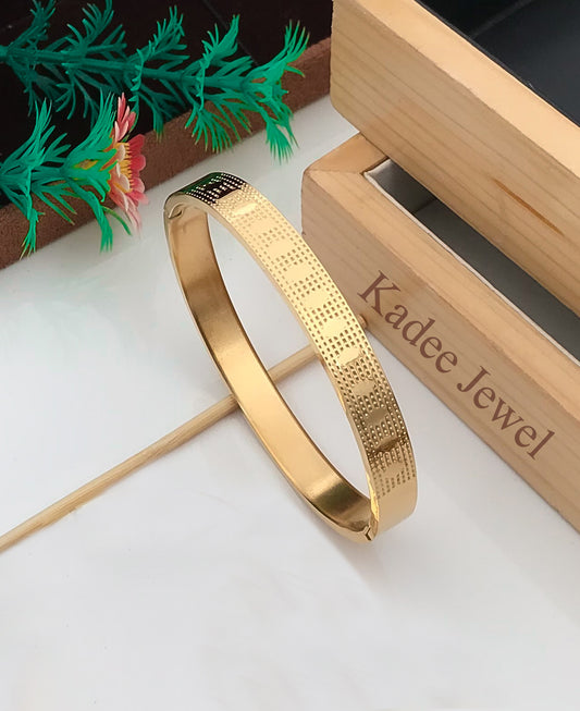 Unique Design Men's Gold Kada Bracelet - Kadee Jewels