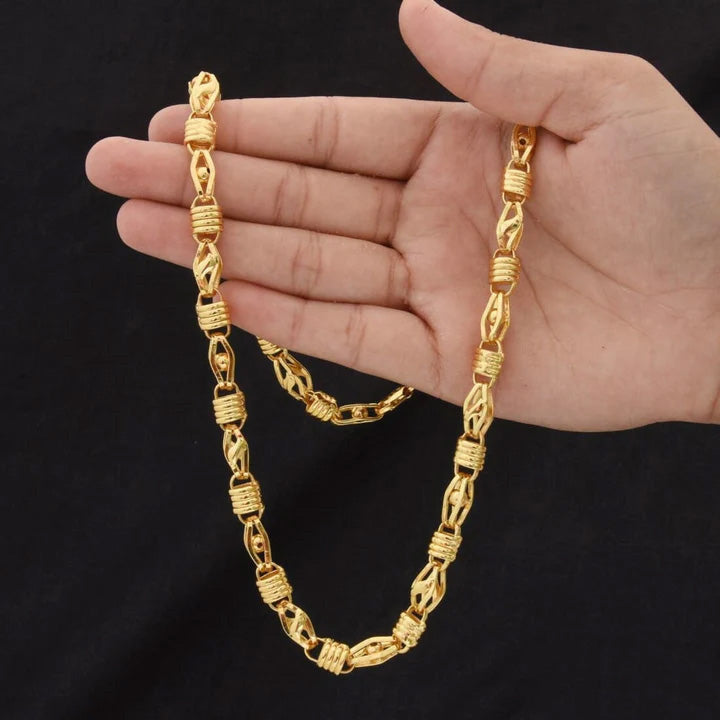 24 inches gorgeous forming royal chain gold plated necklace chain for men - Kadee Jewels