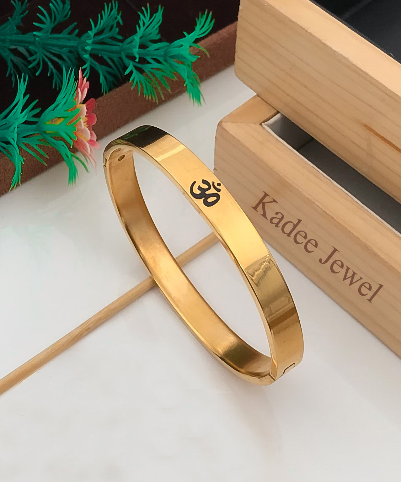 Attractive Om Gold Bracelet for Men - Kadee Jewels