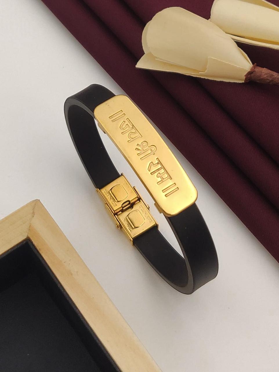 Jay Shree Ram Premium Gold Bracelet for Men