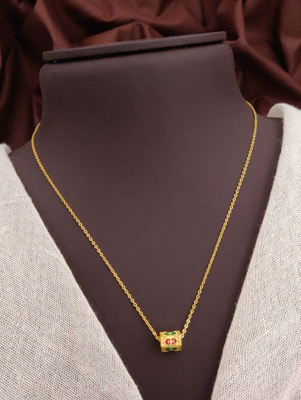 KADEE Jewel Women's Orchid Glow Necklace with Gold Plated brass