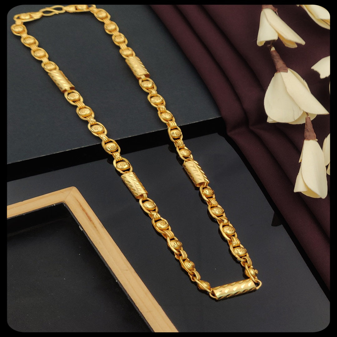 24 inches 3-D Graceful design chain gold plated necklace chain for men - Kadee Jewels