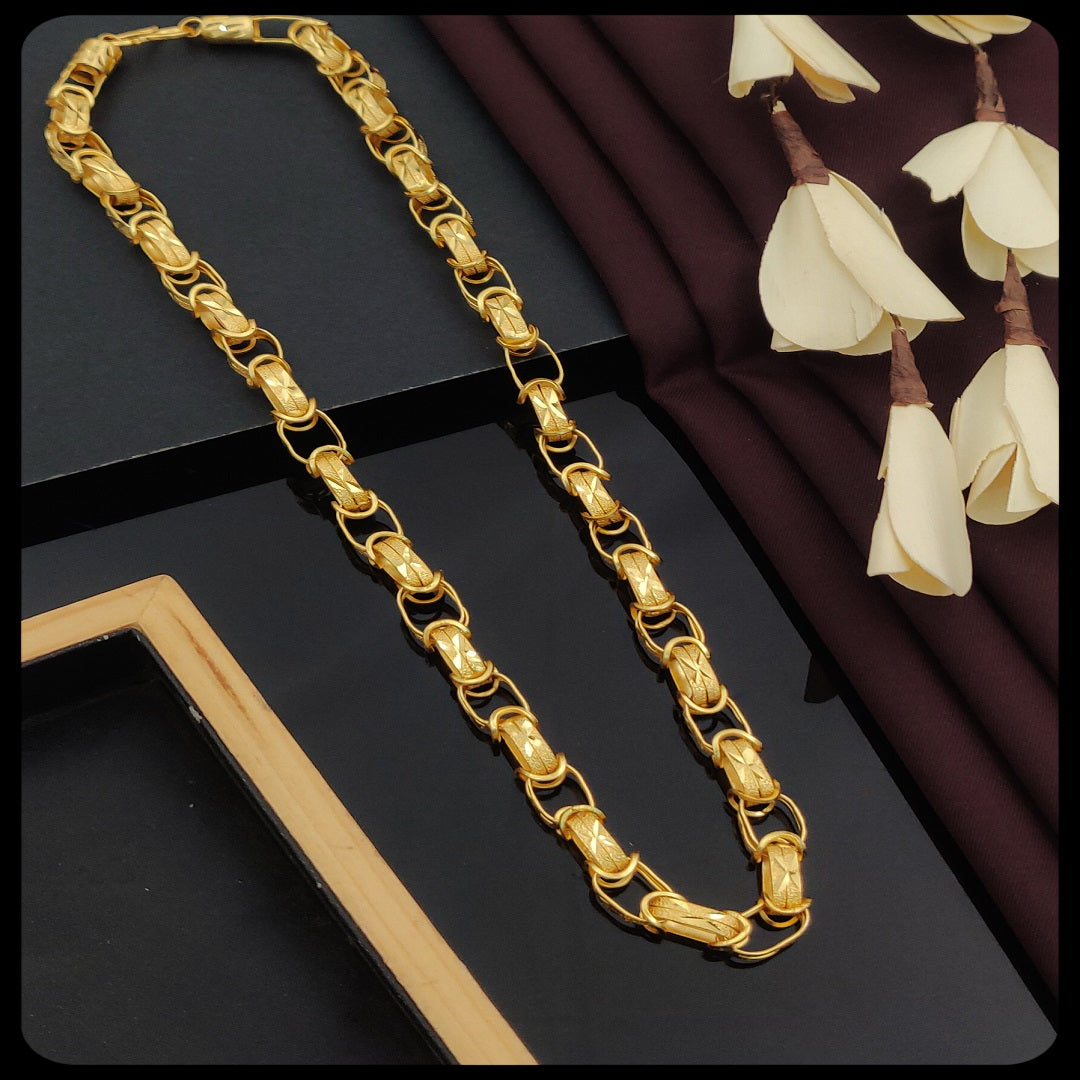 24 inches trendy link-attention chain gold plated necklace chain for men - Kadee Jewels