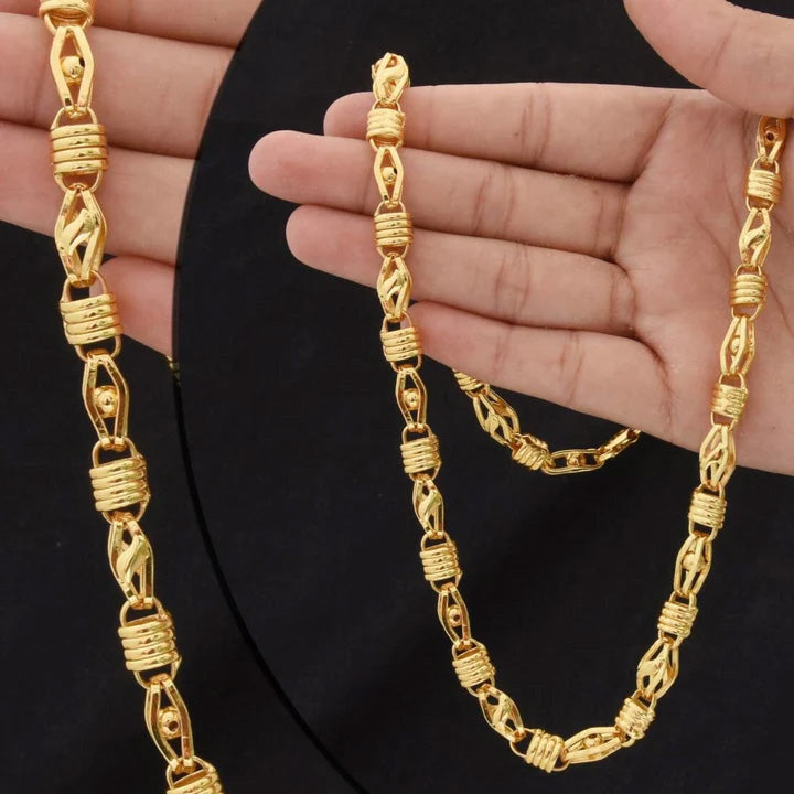 24 inches gorgeous forming royal chain gold plated necklace chain for men - Kadee Jewels