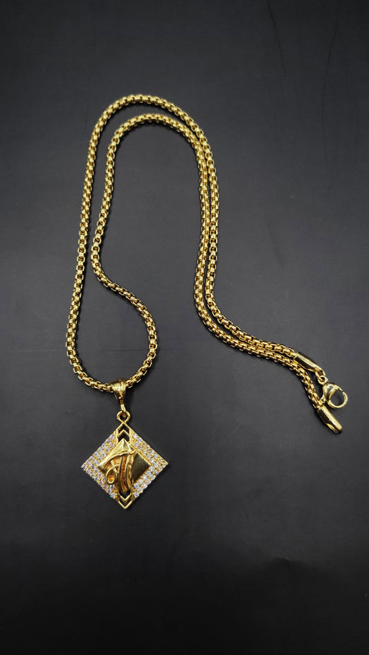 Kadee Jewel Maa Pendant design Gold Plated with diamond Men Pendant With Chain - Kadee Jewels