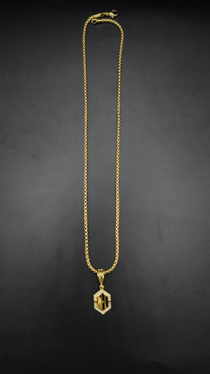 Kadee Jewel Blazecore Pendant design Gold Plated with diamond Men Pendant With Chain - Kadee Jewels