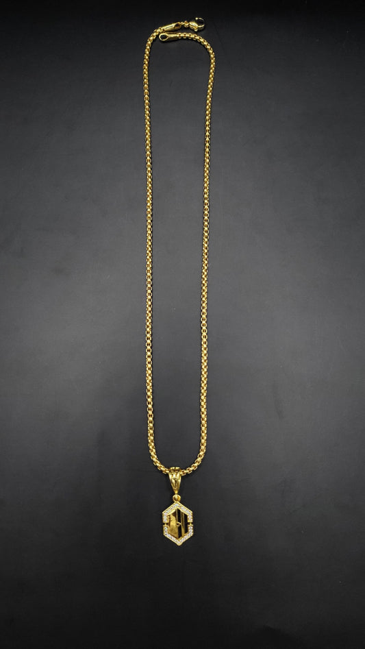 Kadee Jewel Blazecore Pendant design Gold Plated with diamond Men Pendant With Chain - Kadee Jewels