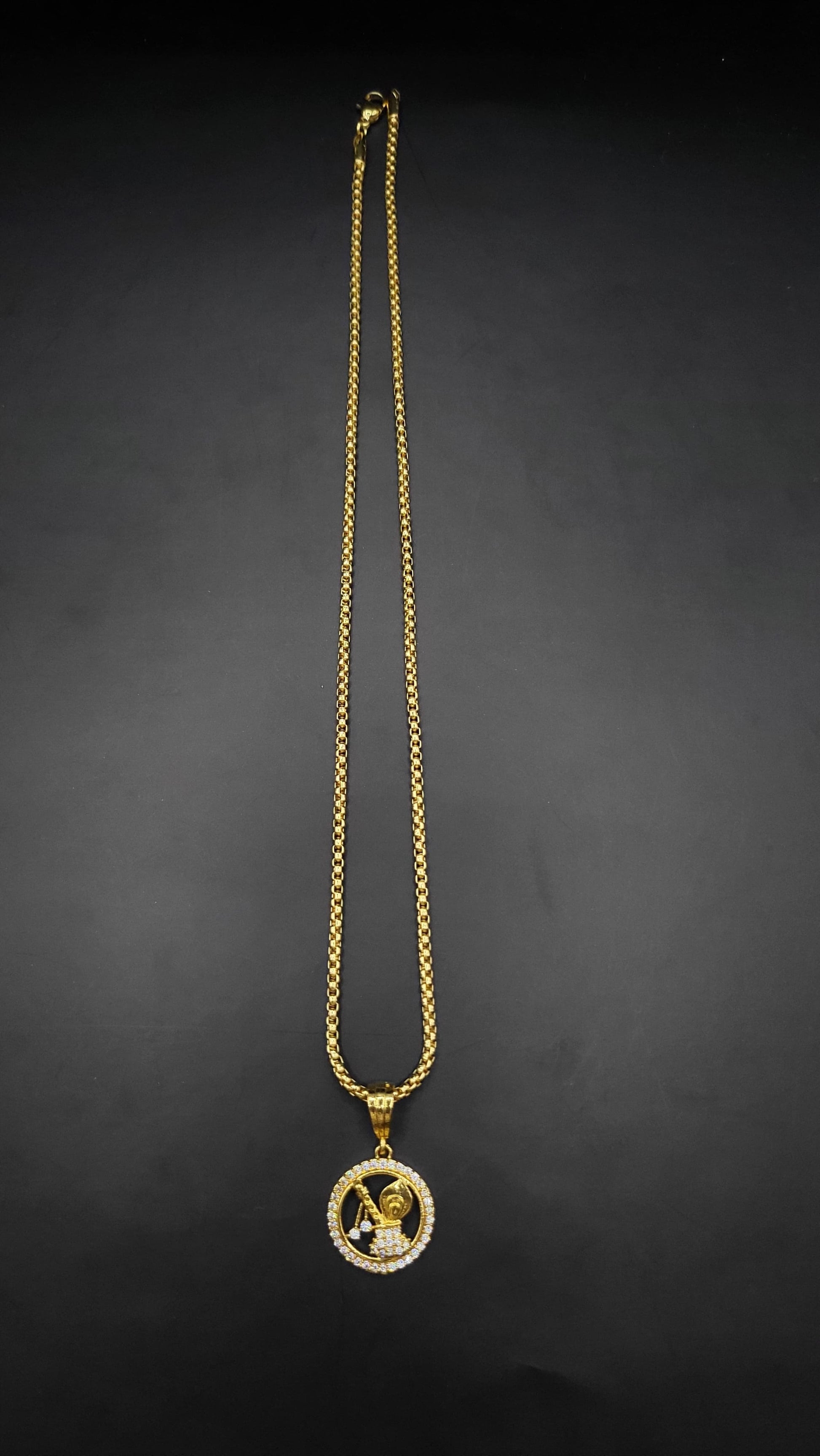 Kadee Jewel Murlidhar Magic Pendant design Gold Plated with diamond Men Pendant With Chain - Kadee Jewels