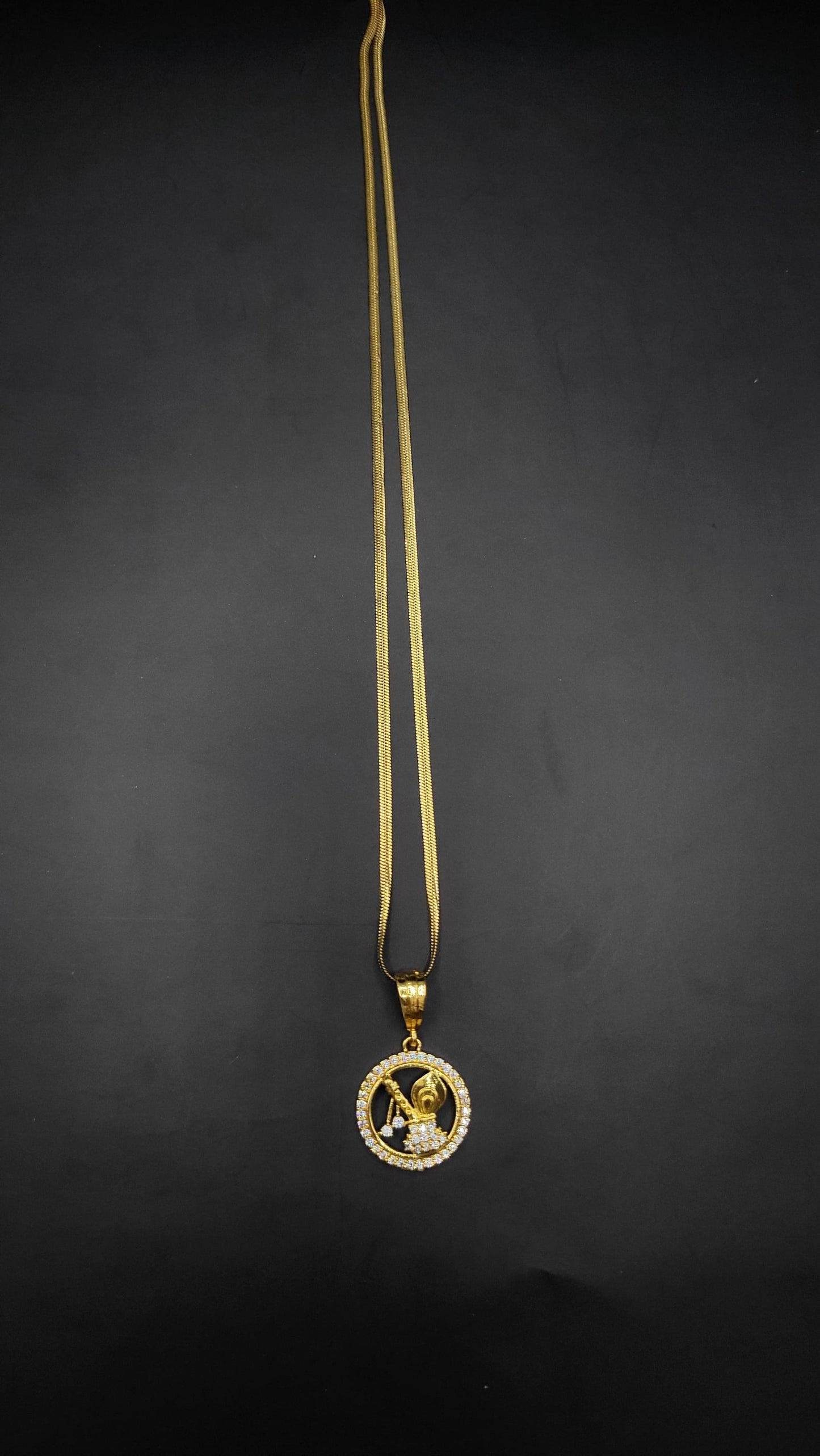 Kadee Jewel Murlidhar Pendant design Gold Plated with diamond Men Pendant With Chain - Kadee Jewels