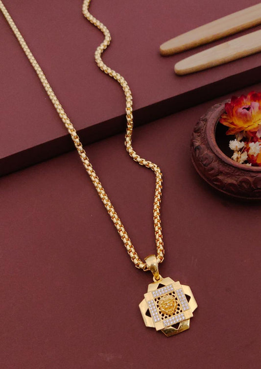 Kadee Jewel Prime Edition AlphaX Gold Plated with American diamond Men Pendant With Chain - Kadee Jewels