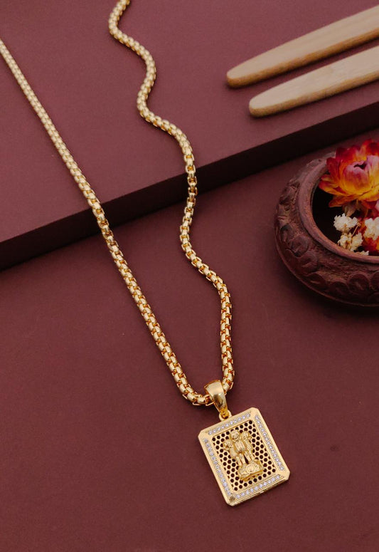 Kadee Jewel Urban NextGen Gold Plated with American diamond Men Pendant With Chain - Kadee Jewels