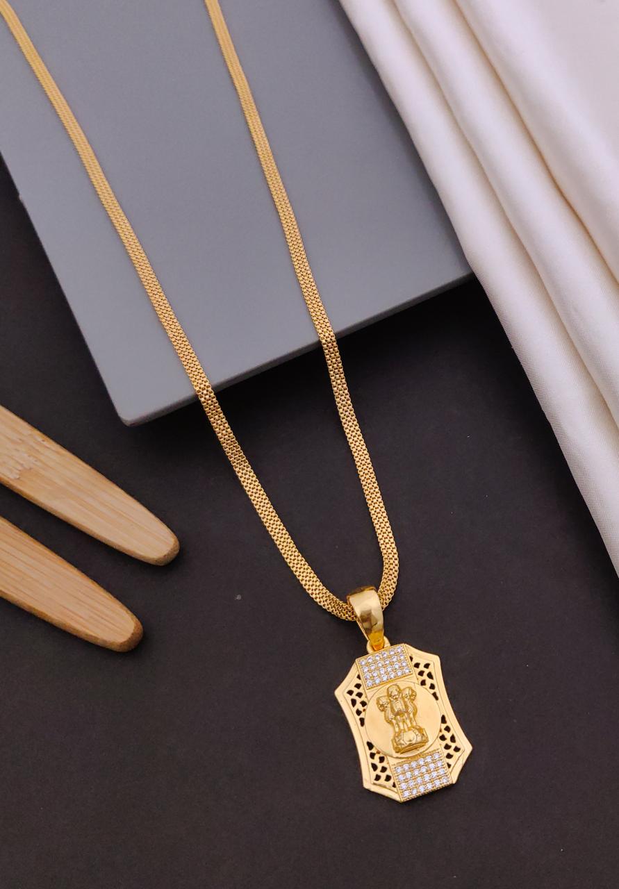 Kadee Jewel Urban Edge Gold Plated with American diamond Men Pendant With Chain