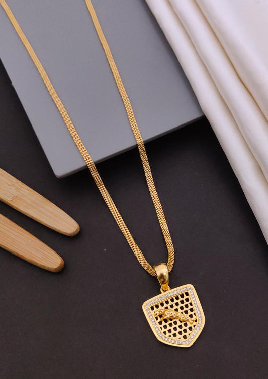 Kadee Jewel Supreme Gold Plated with American diamond Men Pendant With Chain - Kadee Jewels