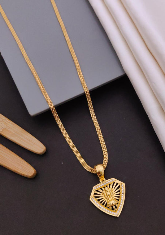 Kadee Jewel Royal Ashokchakra Gold Plated with American diamond Men Pendant With Chain - Kadee Jewels