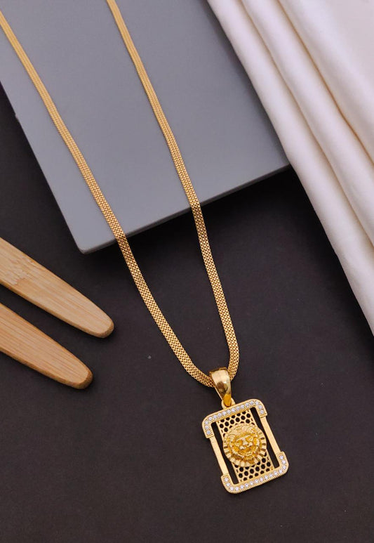 Kadee Jewel Fashionable Gold Plated with American diamond Men Pendant With Chain - Kadee Jewels