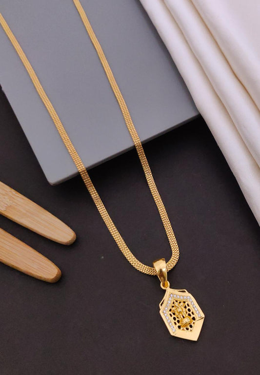 Kadee Jewel Premium Gold Plated with American diamond Men Pendant With Chain - Kadee Jewels