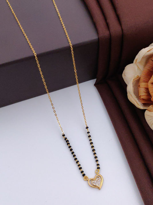 Heart Strings Gold-Plated American Diamond Mangal sutra