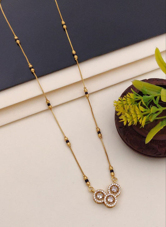Kadee Jewel Mystic Glow Gold-Plated American Diamond Mangal sutra
