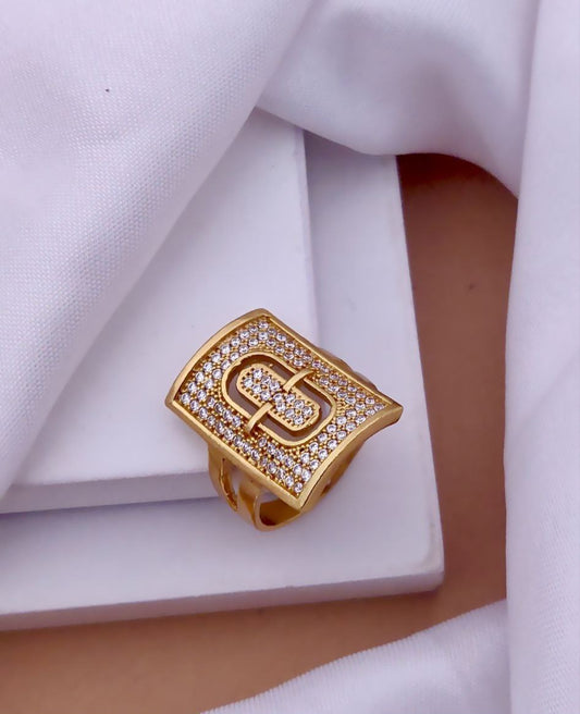 Kadee Jewel Emperor’s Jewel Men's Finger Ring with Gold Plated Brass
