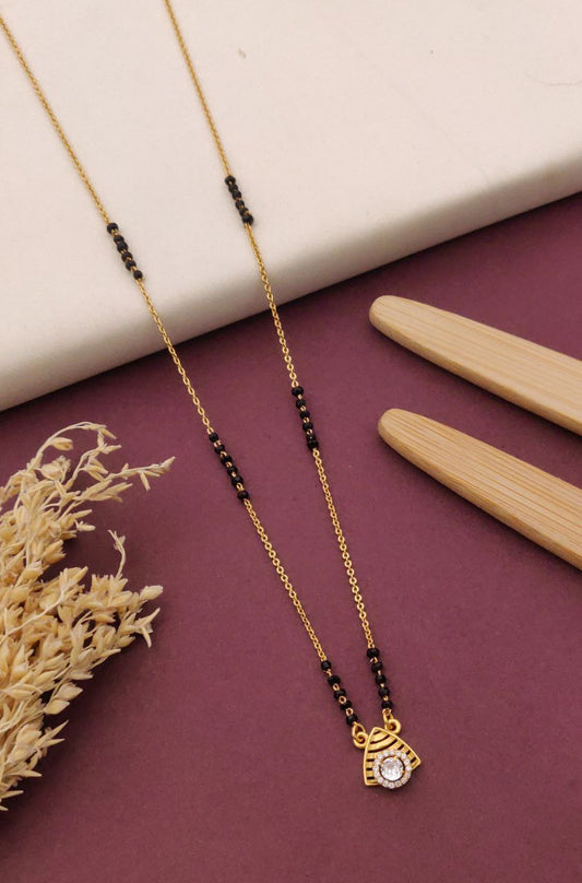 Kadee Jewel Heart of Grace Gold-Plated American Diamond Mangal sutra