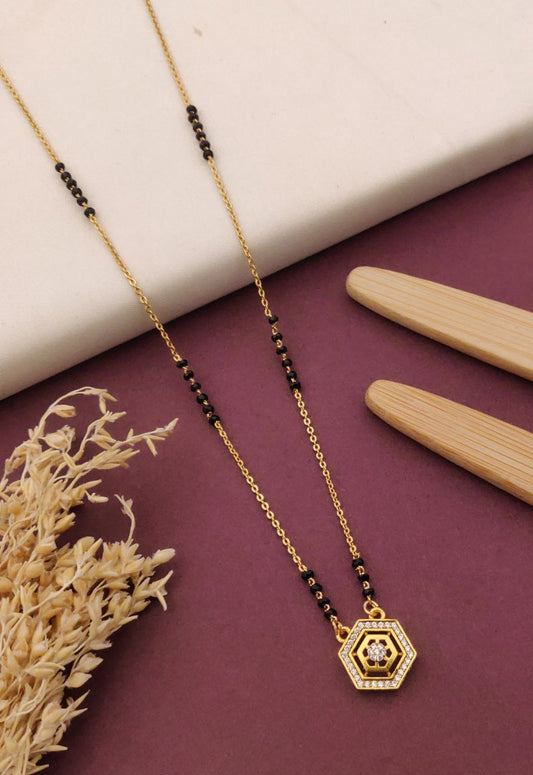 Kadee Jewel Mystic Knot Gold-Plated American Diamond Mangal sutra