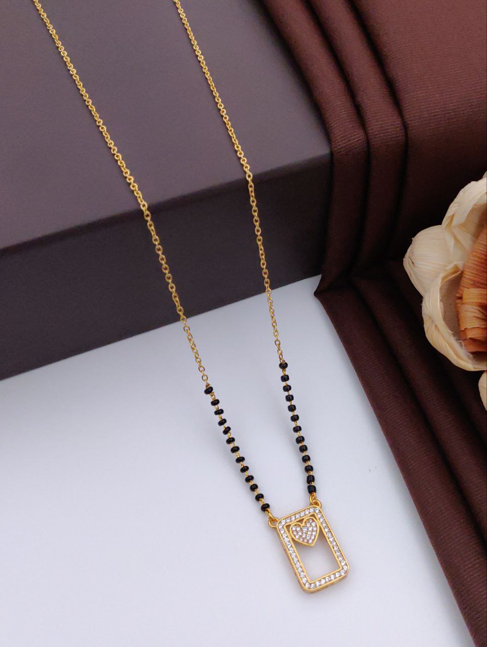 Love Thread Gold-Plated American Diamond Mangal sutra