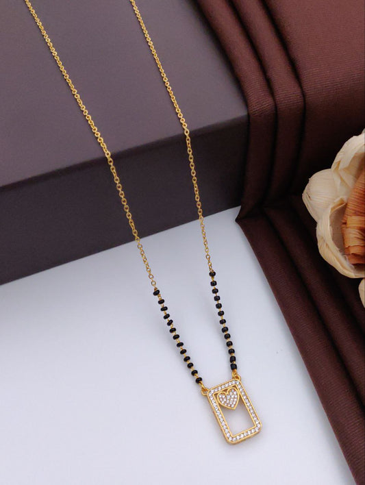 Love Thread Gold-Plated American Diamond Mangal sutra